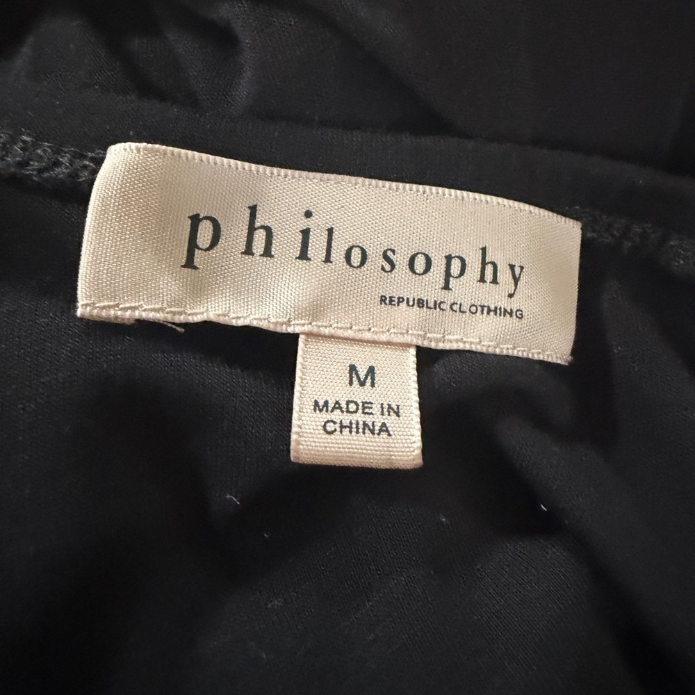 Philosophy Women’s Ruffled Tiered Black Skirt Size Medium Maxi - Picture 5 of 7